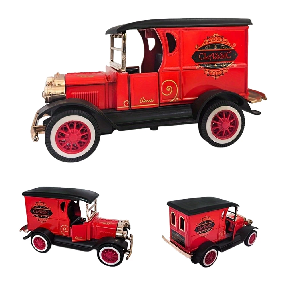 (vermelho) 1:32 Clássico Carro De Liga Metálica Em Formato De T, Estilo Retrô, Com Marcha À Ré