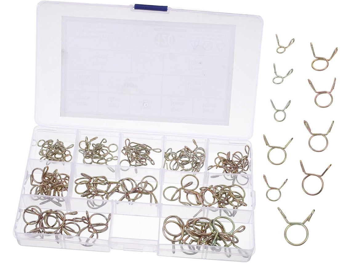 Conjunto de 400 Abraçadeiras de Mangueira Coloridas com Mola de Zinco para Jardim. SFUSHOS