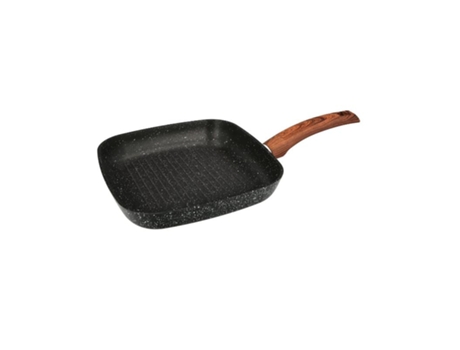 Sarten aluminio forjado antiadherente 24x24x4,5 cm. mango engomado / 5 capas / acabado piedra / todo tipo de cocinas / grill