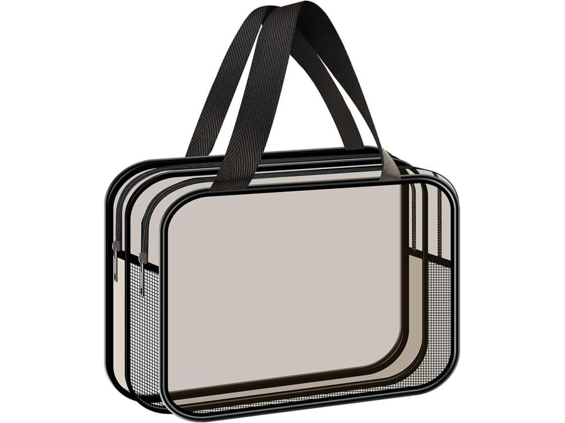 Bolsa De Toaletes Transparente, Separação Molhado E Seco, Pvc, Grande Capacidade Com Alça Para Mulheres E Meninas