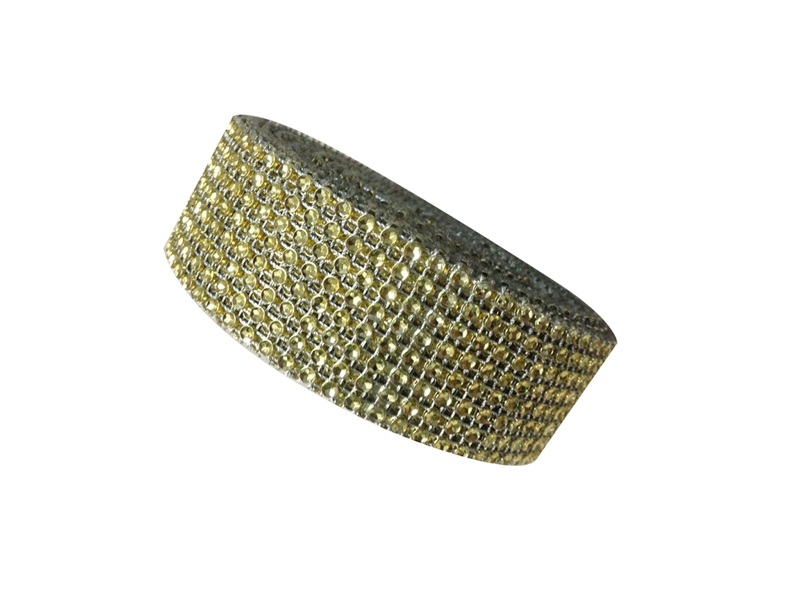 Rollo De Malla Adhesiva Con Piedras Strass 8 Filas, Cinta Para Decoración De Bodas, Hogar Y Fiestas, Ouro