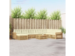 Vidaxl Conjunto De Sofás Para Exterior 9 Unid. Branco E Creme