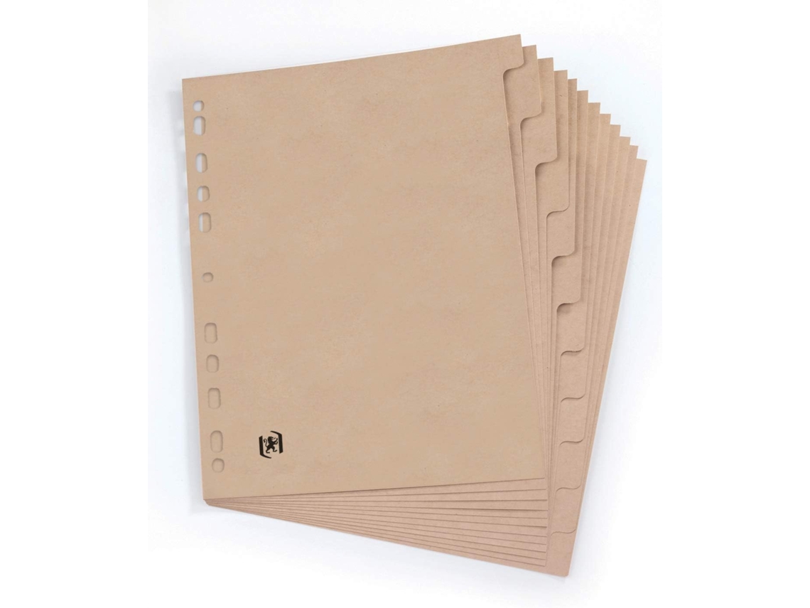 Caderno Oxford Touareg Din A4, Cartão Reciclado, 12 Divisórias, Bege Gokoco