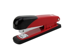 Grampeador De Mesa Metálico Dohe Até 20 Folhas Capacidade 100 Grampos Cor Preto/vermelho