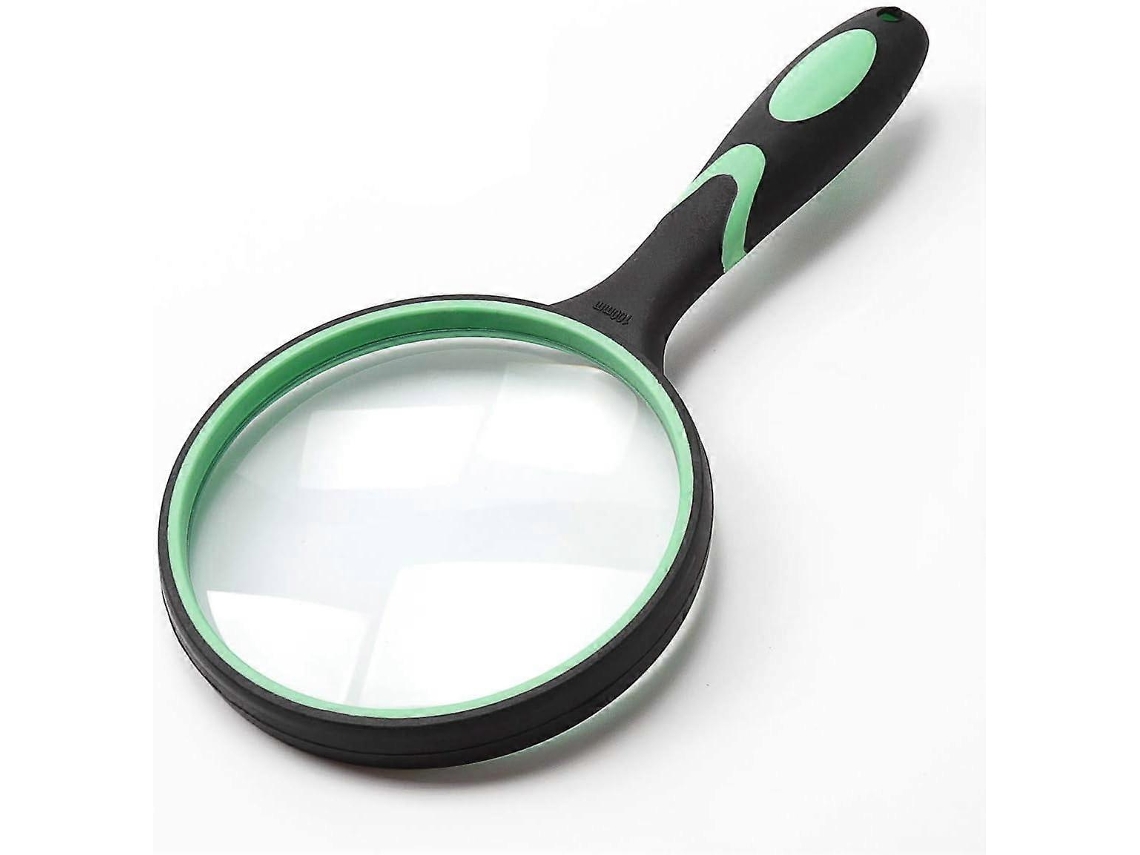 Lupa De Mão 10x Para Idosos E Crianças - Lente De Vidro Real 100mm 4 Polegadas Com Cabo Ergonômico Anti-deslizante