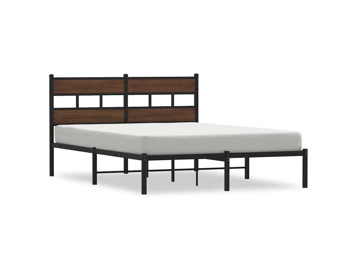 Bed Frame, Bed Frames Vidaxl Marrom Madeira Processada (150 X 200 Cm)