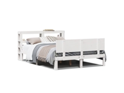 Bed Frame, Bed Frames Vidaxl Branco Madeira De Pinho (150 X 200 Cm)