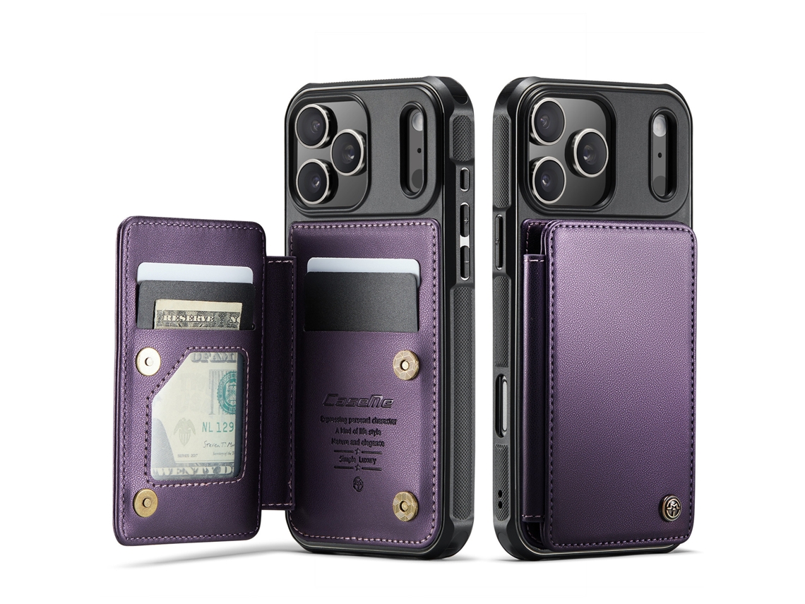 Escova Antifurto Para Capa De Celular Flip Com Compartimento Para Cartãoroxo - Iphone 15 Pro Max