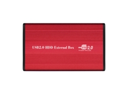 Enclosure Para Hd Ide De 2.5" Com Usb2.0 Em Liga De Alumínio, Case Portátil Para Disco Rígido Vermelho