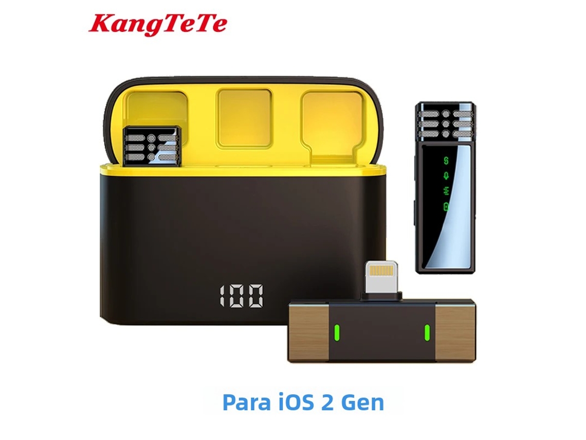 (ios) Microfone De Lapela Sem Fio, Com Cancelamento De Ruído, Compatível Com Iphone, Inclui Estojo De Carregamento Tipo C.
