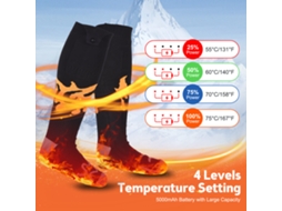 Meias De Aquecimento Laxiscreed Com Controle De Temperatura E Bateria De 5000mah Para Conforto Térmico