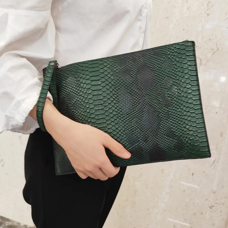 Bolsa De Mão/sacola Feminina De Luxo Com Design De Cobra Em 3d (verde, 30x20cm), Em Couro Pu Moderno.