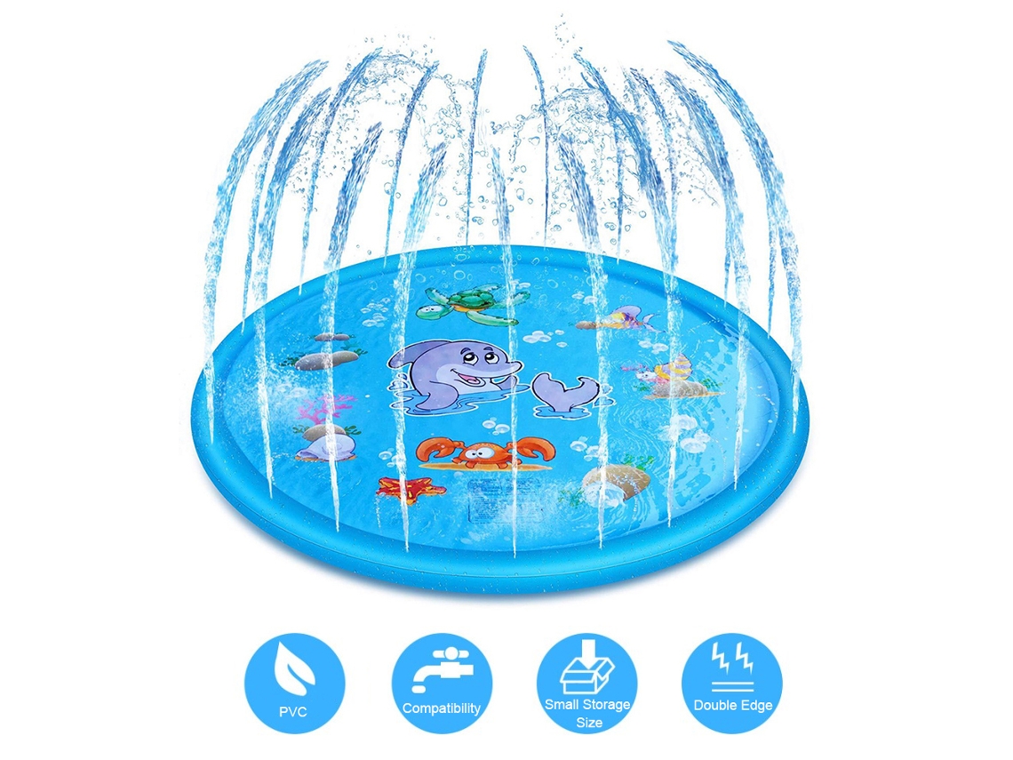 Business colchão Inflável de Água com Sprinkler para Crianças Verão Jardim Praia Brinquedo 5.6ft