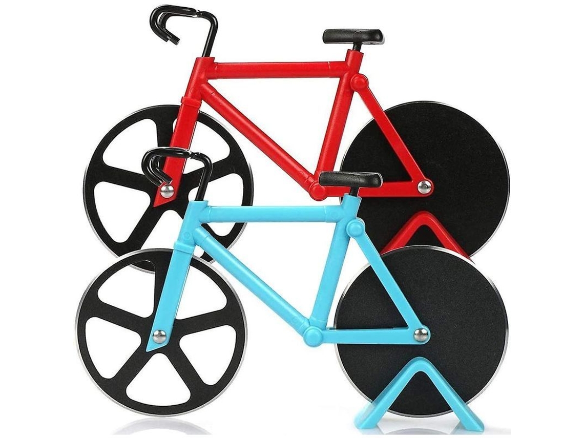 2 Cortadores De Pizza Bicicleta, Acero Inoxidable Antiadherente, Ideal Para Fiesta Y Regalo