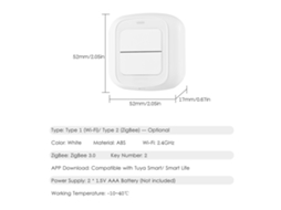 Interruptor Inteligente Zigbee Duplo YURU para automação residencial, controle app, cena e ligação