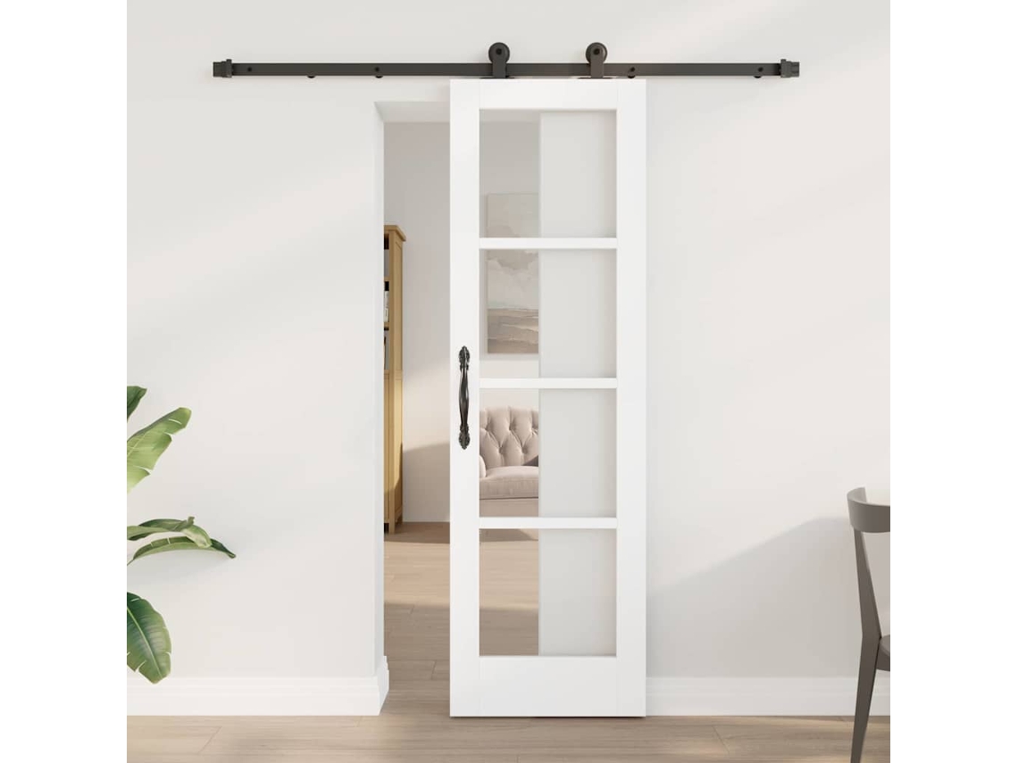 Vidaxl Porta Deslizante Orkdal 61 X 198,5 Cm Branco E Preto