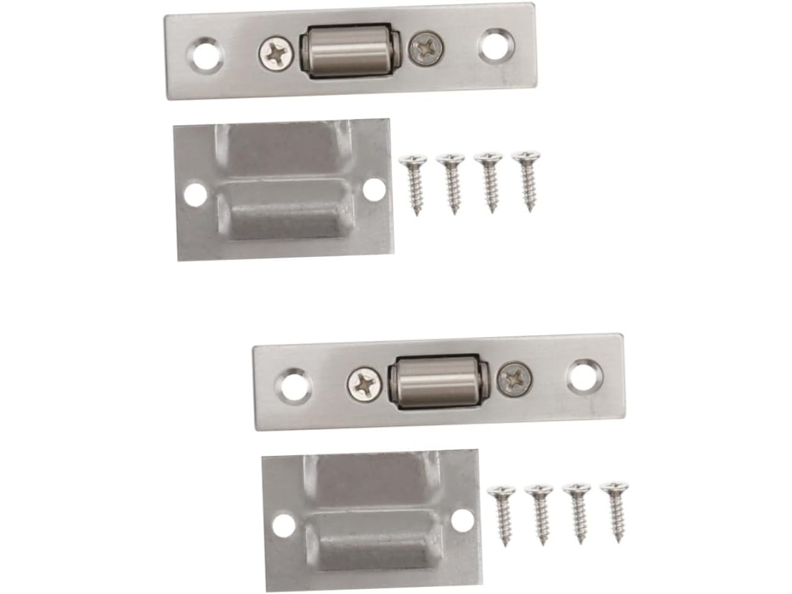 Gadpiparty 2 Peças Fecho De Bola Armário, Fecho De Aço Inoxidável, Placa De Batente Ajustável, Acabamento Acetinado
