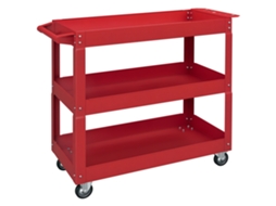 Carrinho de Ferramentas com 3 Degraus, 4 Rodízios, Aço, 83x35,3x76 cm, Vermelho | S/MARCA
