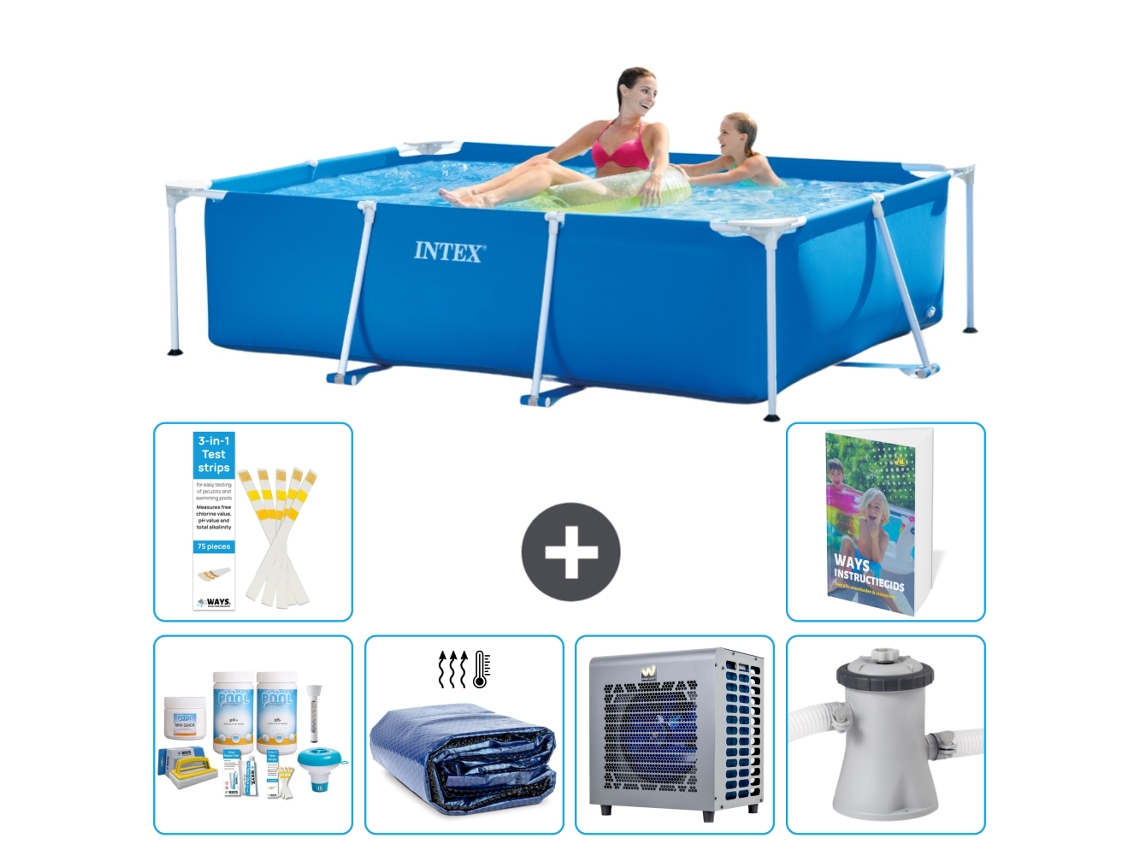 Piscina com Estrutura Retangular 220x150x60 Cm 5 peças S128 INTEX