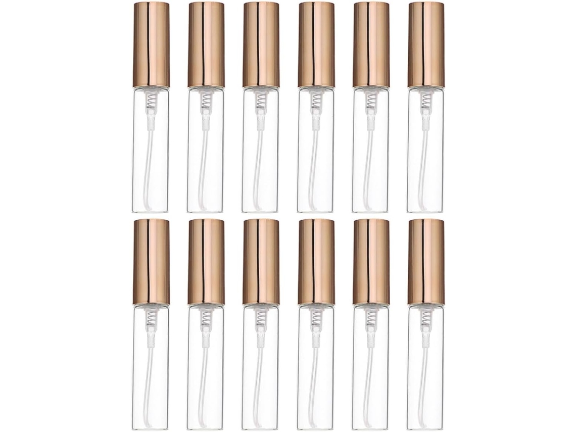 Conjunto De Frascos De Vidro Recarregáveis De 5 Ml Com Spray, Portáteis E À Prova De Vazamentos.