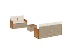 Garden Sofa Set, Garden Sofa Sets Vidaxl Bege Rattan / Vime (n/a)