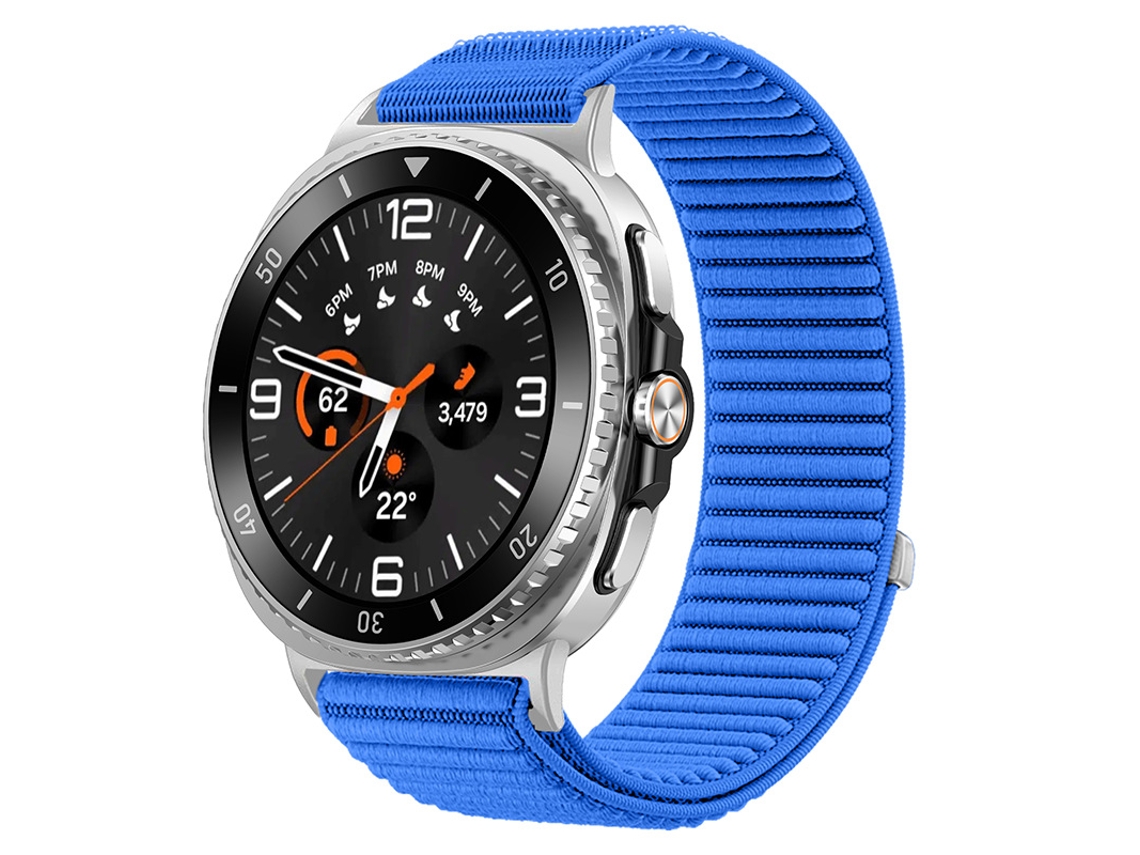 Pulseira Desportiva Em Nylon Compatível Com Samsung Galaxy Watch Ultra 2 47mm, Pulseira De Substituição Macia E Ajustável Azul Hexinyigjly