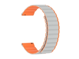 Pulseira magnética de silicone bicolor para Apple Watch e Huawei Watch4, Série Dynamic, Cinza e Laranja, 42 44 45 46 49 mm