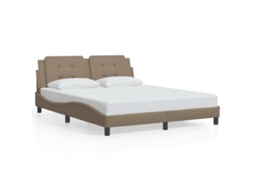 Estrutura de Cama Zadar Couro Artificial Cappuccino 160x200 cm MAISON EXCLUSIVE