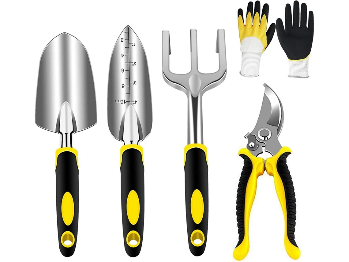Kit De Jardinagem Com Cabos Ergonômicos E Cabeças De Alumínio Resistente