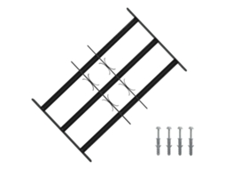 Vidaxl Grade De Segurança Para Janelas Com 3 Barras Transversais 3 Pcs