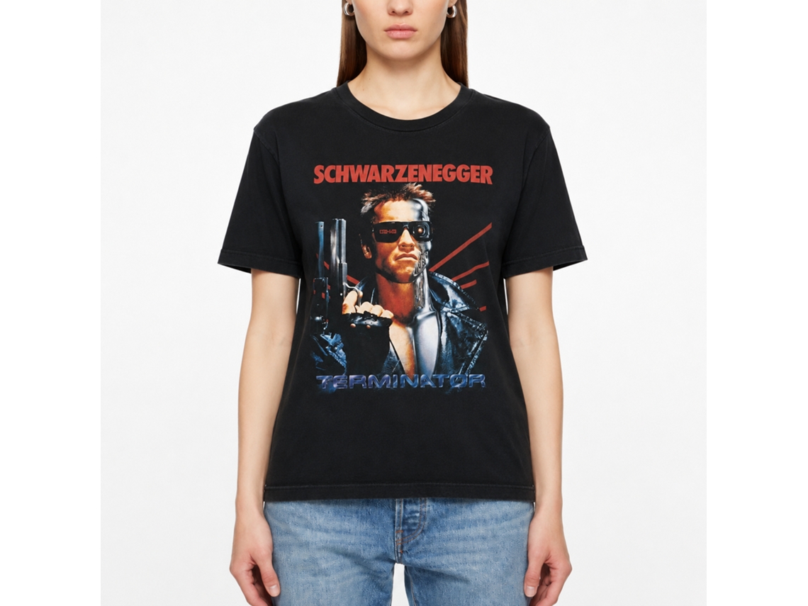Rockinstone Terminator Schwarz Black Adult T-shirt Size:xxl