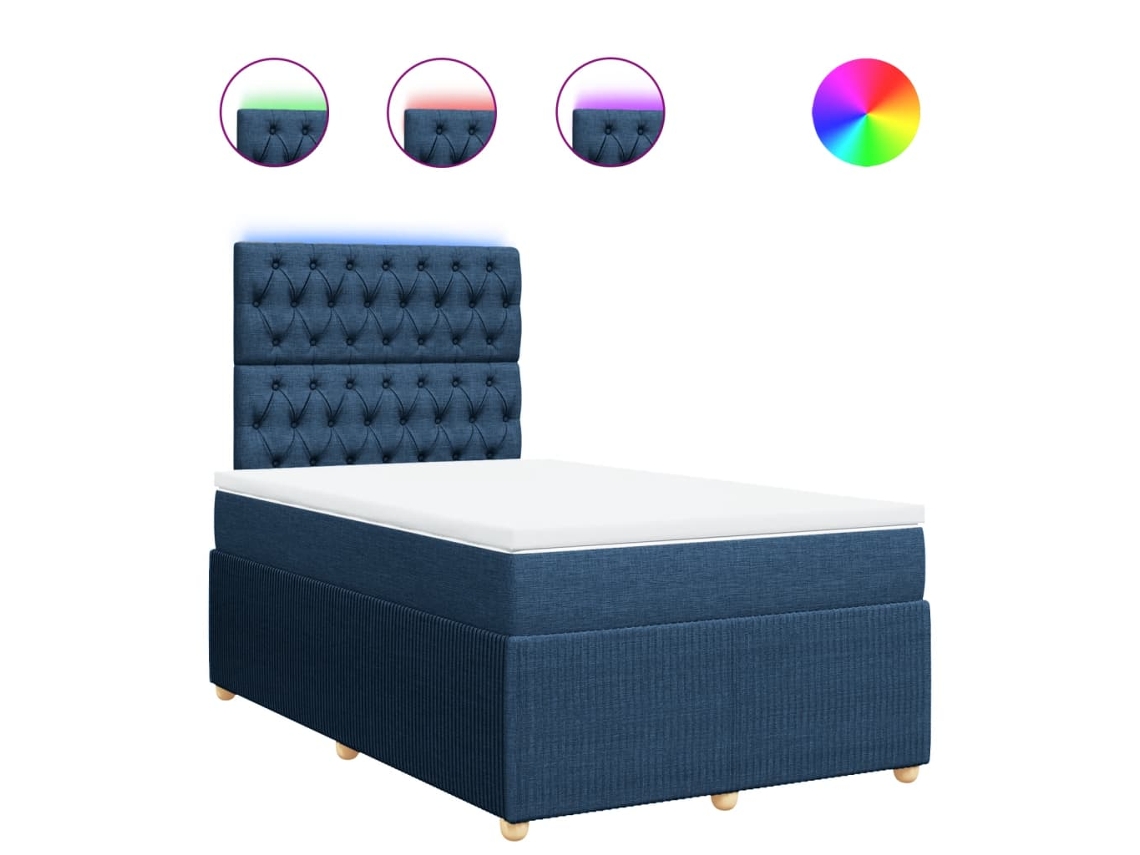 Box Spring Bed, Box Spring Beds Vidaxl Azul Tecido (120 X 200 Cm)