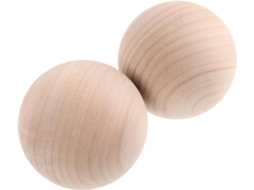 2 Bolas de Madeira Maciça para Projetos Artesanato Diy Decoração em Natural e Materiais Formato CHABERLU