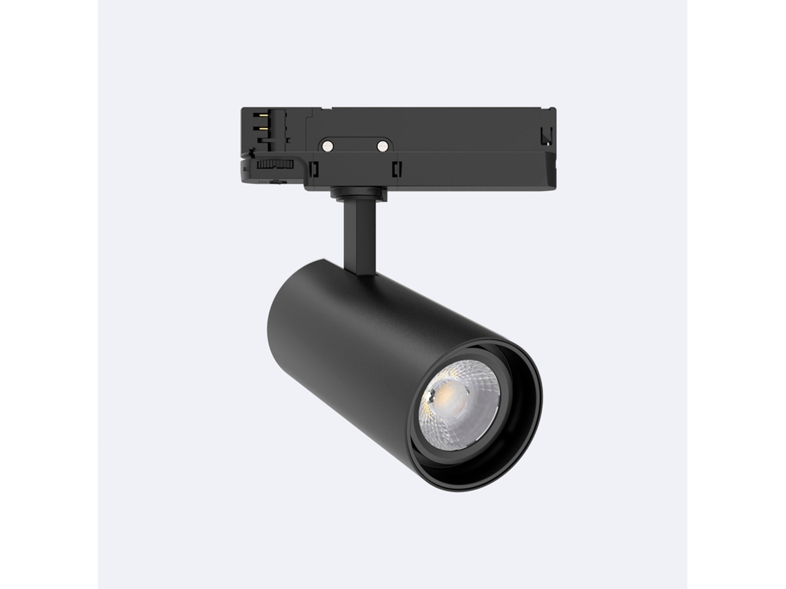 Foco Carril Led Trifásico 30W Fasano no Flicker Regulável Dali Preto