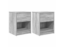 Mesas de Cabeceira 2 peças com gaveta 40x34x50 cm Cinzento Sonoma MAISON EXCLUSIVE