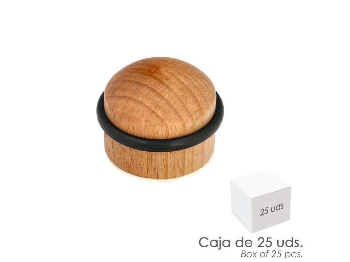 Tope puerta WOLFPACK LINEA PROFESIONAL atornillar / adhesivo madera haya barnizado (caja 25 unidades)