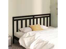 Vidaxl Cabeceira De Cama 186x4x100 Cm Pinho Maciço Preto