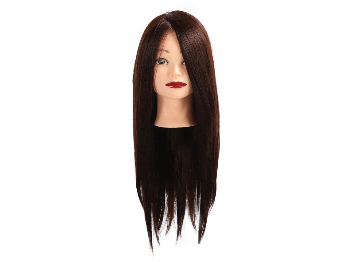 Cabeça De Manequim Com Cabelo Sintético 85% Real Para Treinamento Em Cosmetologia