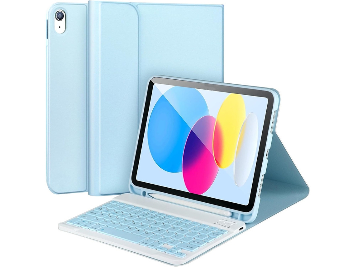 Capa Com Teclado Bluetooth Compatível Com Ipad (a16) 11/10 Geração (2025/2022), Suporte Integrado, Porta-caneta