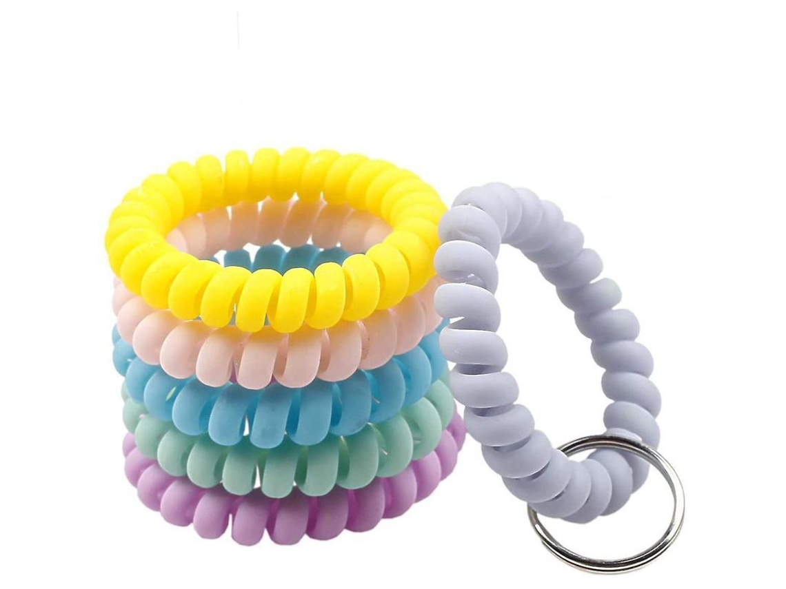 2026 6 Peças Chaveiro de Boneca de Mola Plástico Flexível Espiral para Adultos e Crianças
