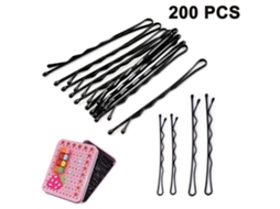 Conjunto de Grampos de Cabelo QuebradosKit de Grampos de Cabelo para Mulhers Meninas e Salão de Cabeleireiro Preto-Liso-200Pcs JEDBESETZT