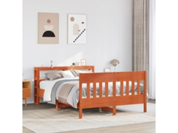 Cama Sem Colchão 150x200 Cm Madeira Pinho Maciça Castanho-mel