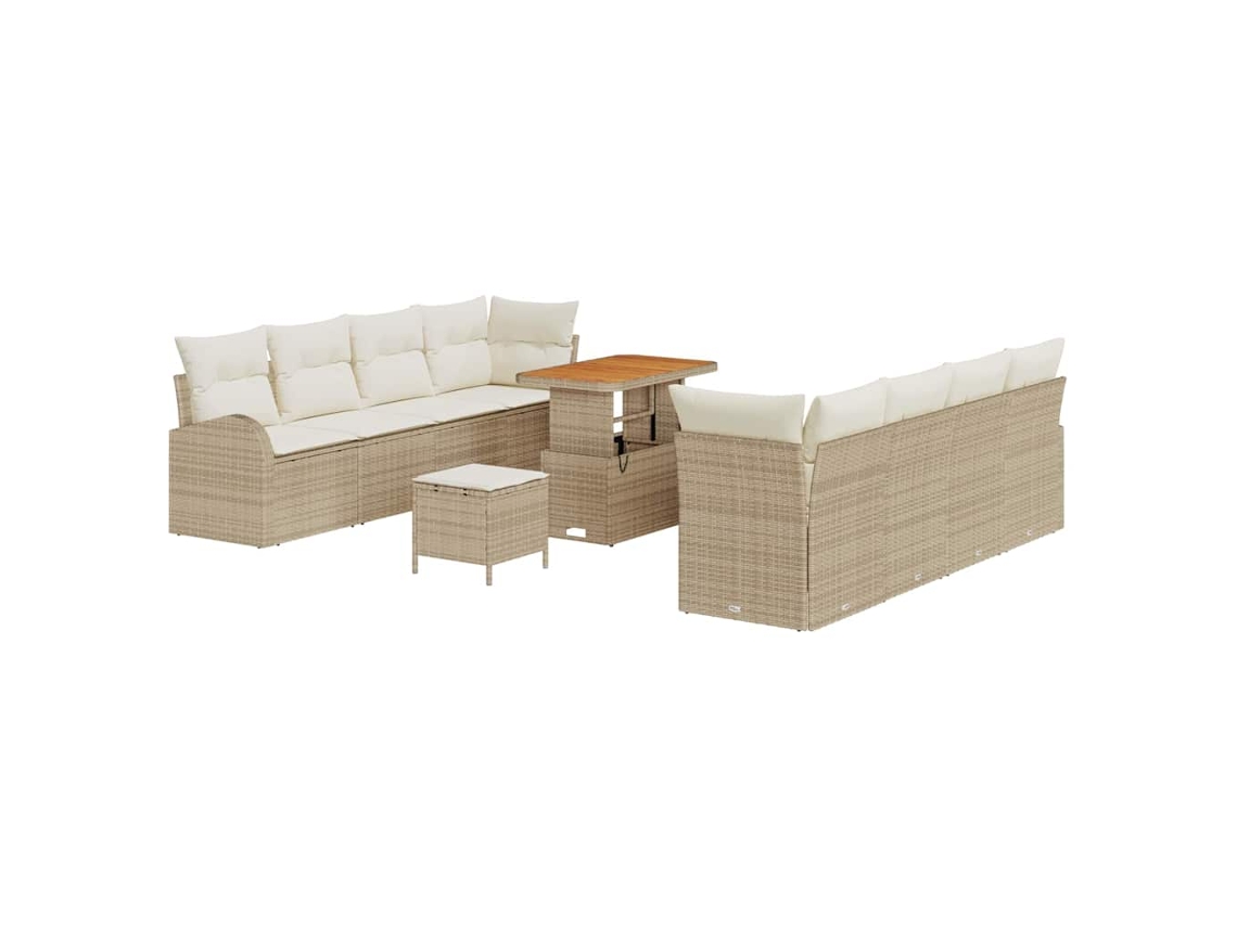 Maison Exclusive - Conjunto De Sofá De Jardim Com Almofada 11 Pcs Bege E Creme