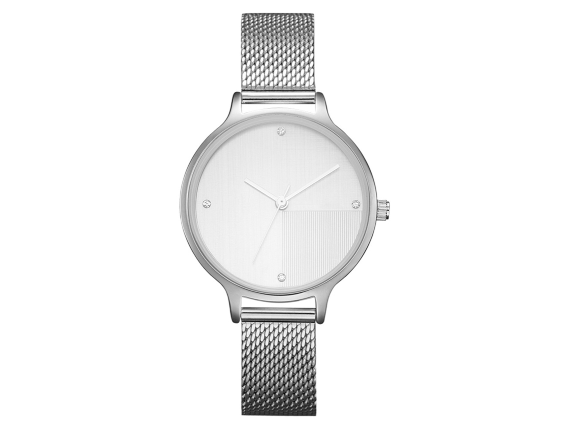 Relógio de Pulso Feminino com Pulseira de Malha Ultra Fina Shengke Quartzo