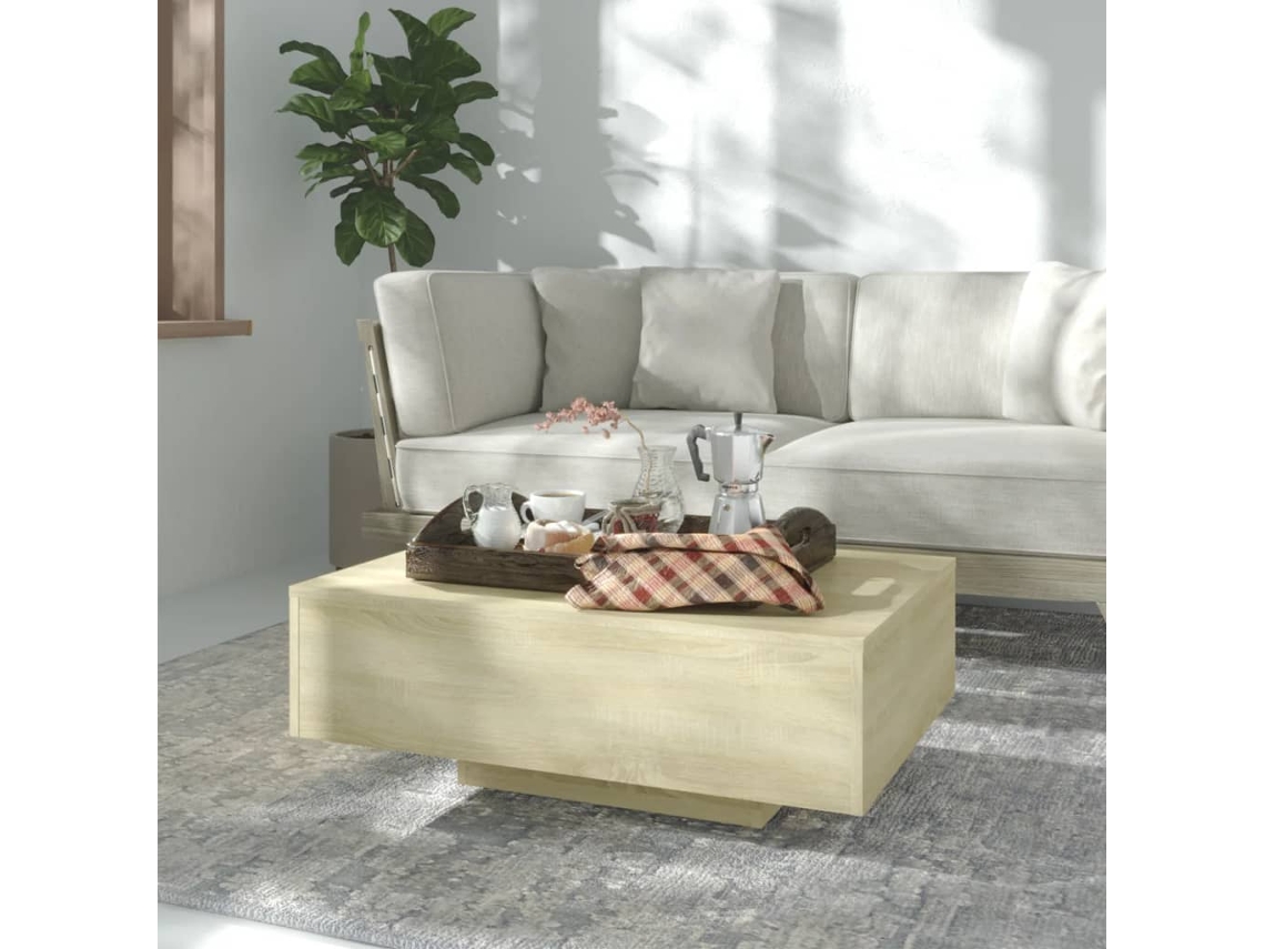 Vidaxl Mesa De Centro 85x55x31 Cm Contraplacado Carvalho Sonoma
