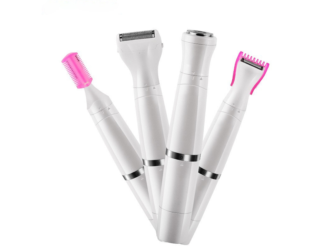 Aparelho Elétrico 4 Em 1 Para Depilação Feminina, Ideal Para Axilas, Virilha E Sobrancelhas, Com Carregamento Usb Prático E Compacto.