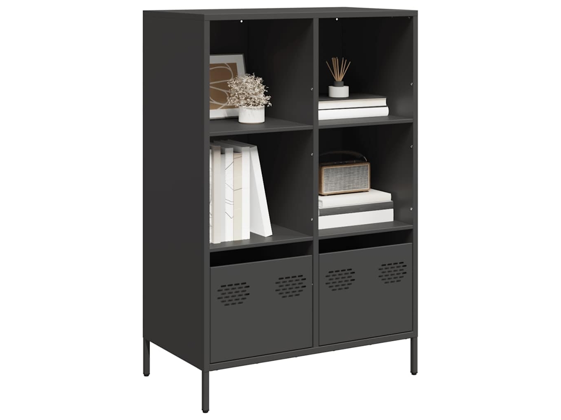 Vidaxl Móvel Alto 68x39x103,5 Cm Aço Preto