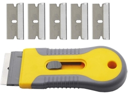 Ferramenta de limpeza para placa de vitrocerâmica e janelas, raspador substituível para cozinha, vidro e superfícies | S/MARCA