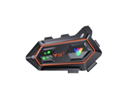Fone Bluetooth capacete moto com iluminação RGB, Bluetooth 5.3, som HiFi, cancelamento ruído inteligente IPX6, microfone rígido Preto JIAPEI