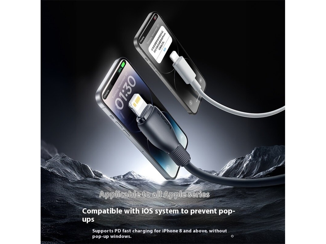 Cabo Baseus Ultra-speed Series Pd27w Tipo C Para Ip, Transmiss?o De Dados, 1 M/2 M De Comprimento